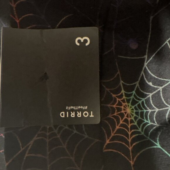 Torrid Leggings Rainbow Spiderweb Print Womens Plus Size 3 Stretch Colorful NEW - Picture 6 of 9